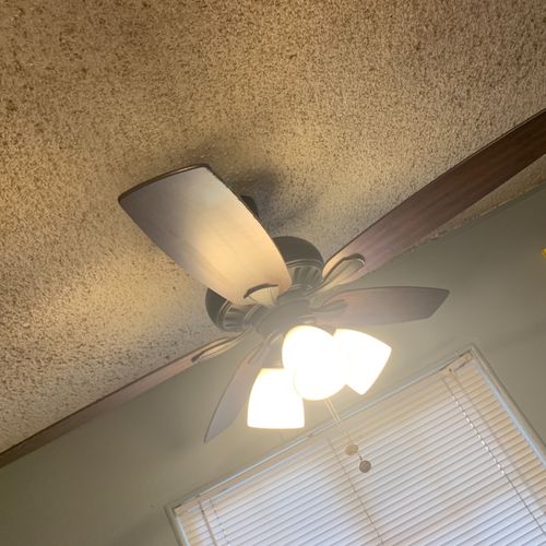 Oscar installed a ceiling fan in my kitchen and I 