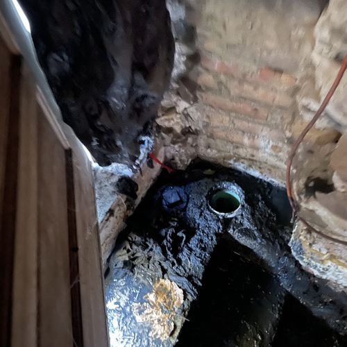 Mainline sewer clogged with wipes