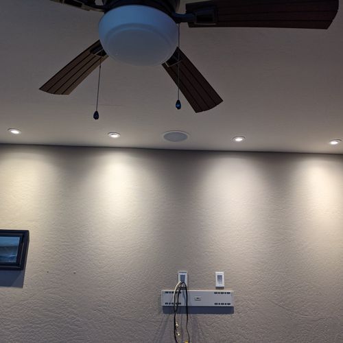 Estaben installed recessed lights in living room a