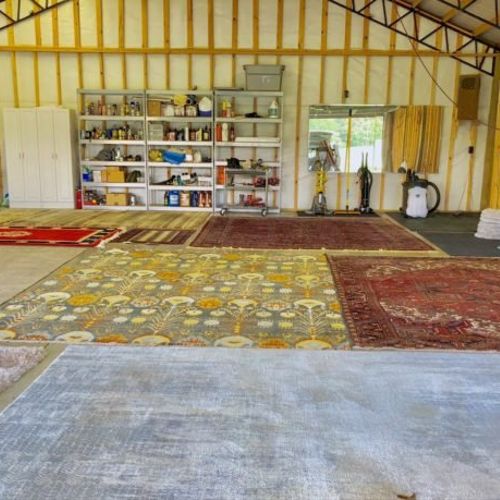 Our storage facility, with some customers rugs fro
