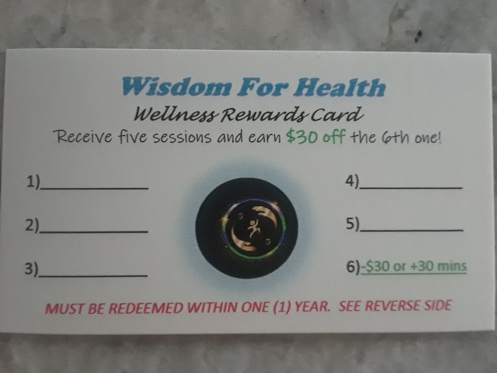 Wellness Rewards Card (front view)