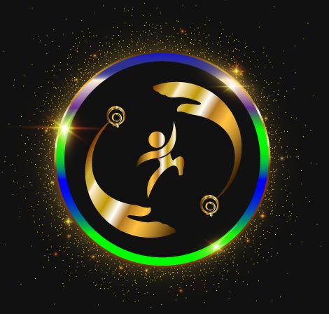 NEW LOGO!  Healing hands with Gratitude symbols. 