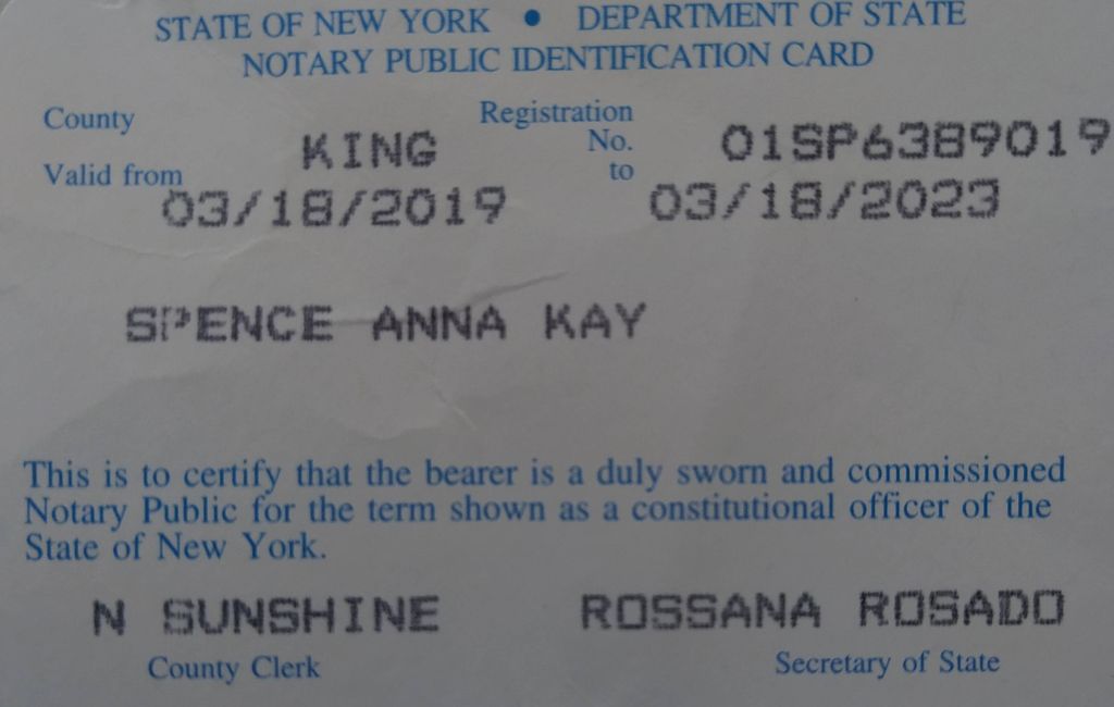 NY. Notary Commission