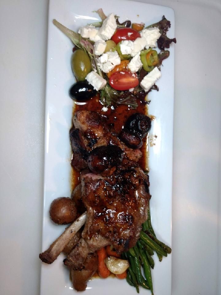 loin of goat greek style olives and goat feta