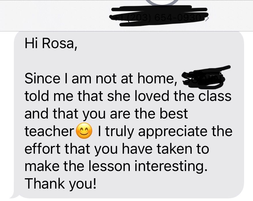 Text message from a parent!