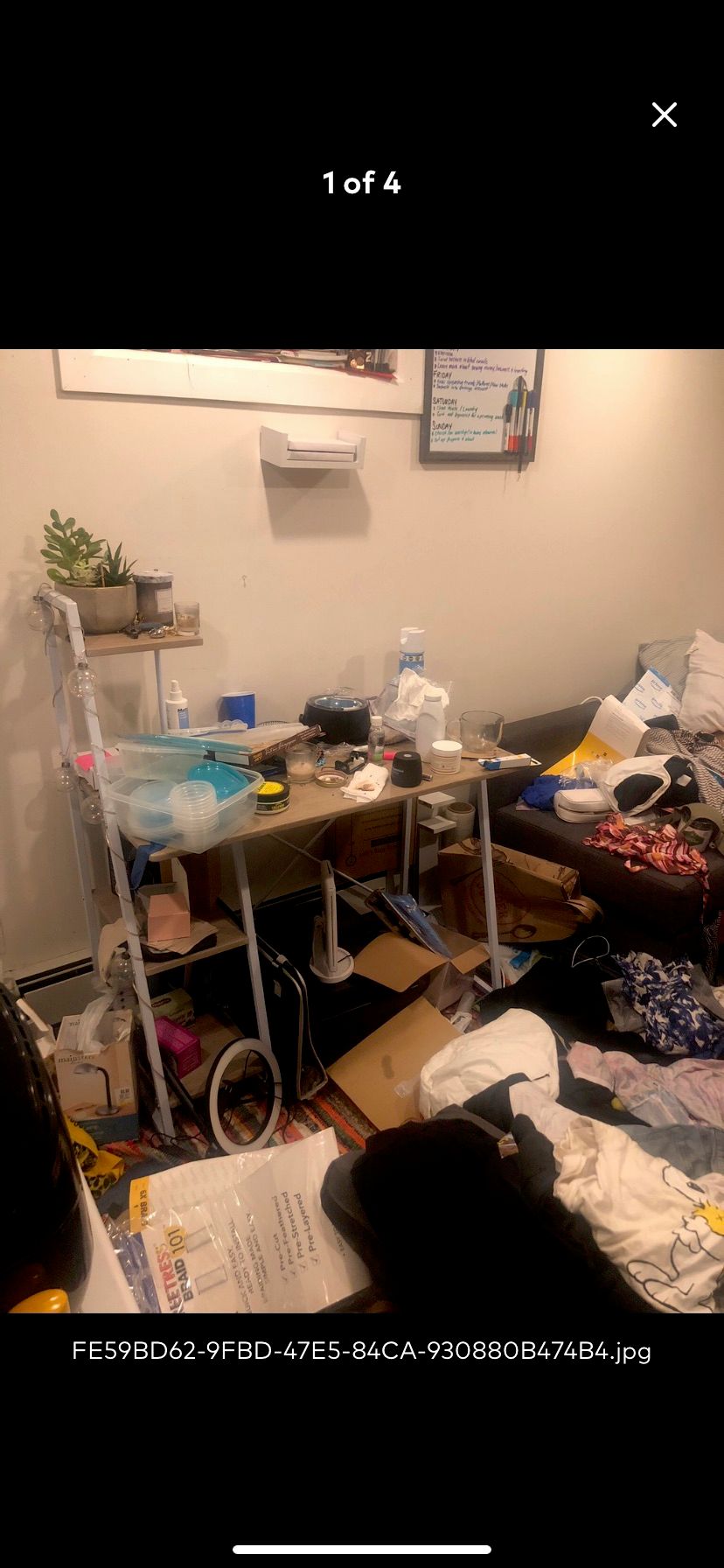 studio apartment work space BEFORE