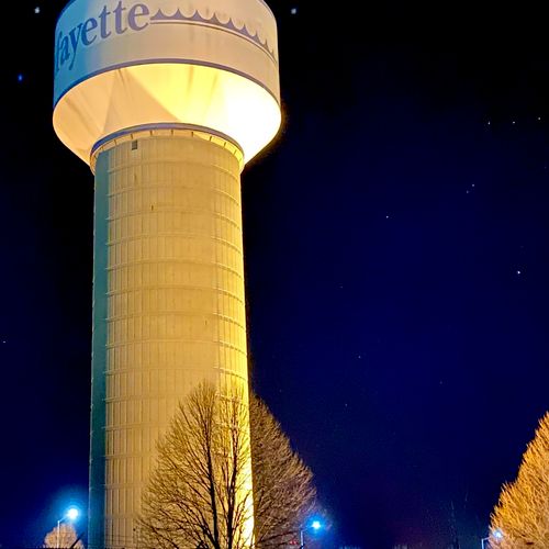 Lafayette Water Tower & Night Sky