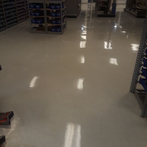 showroom floor strip and wax