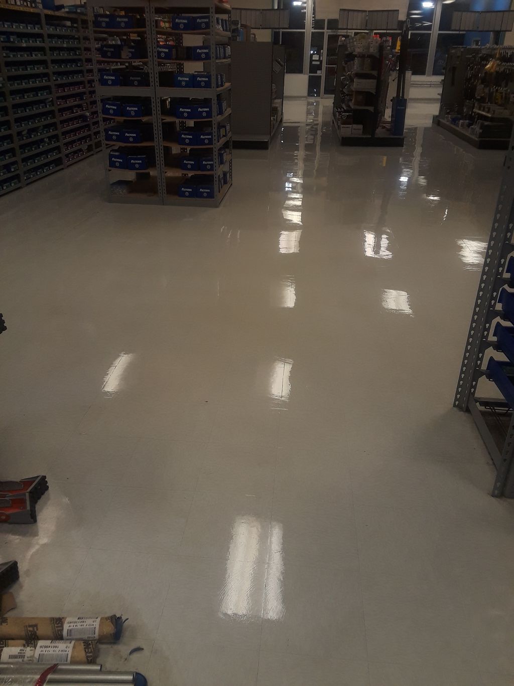 showroom floor strip and wax