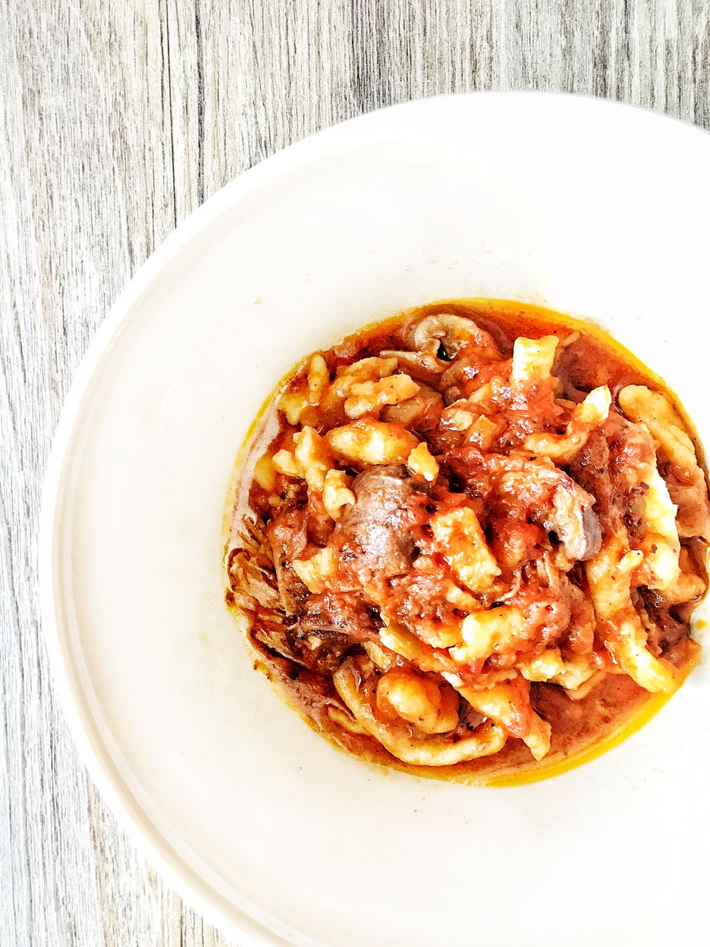 braised pork and rustic dumplings