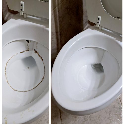 Toilet before and after