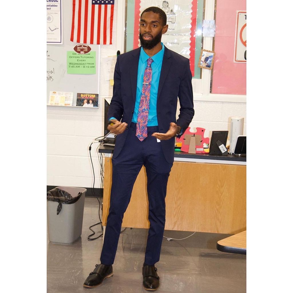 Speaking at the Luella High School in Locust Grove