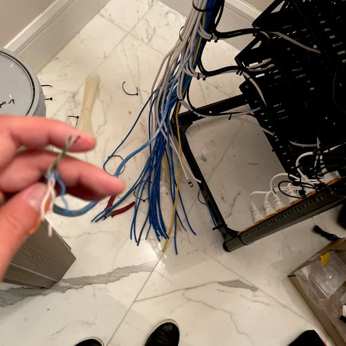 Termination of Cat6 cables, rack improvements