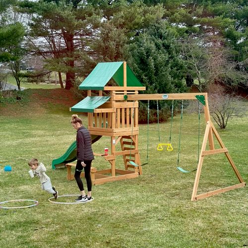 Travis built our swingset quickly and affordable. 