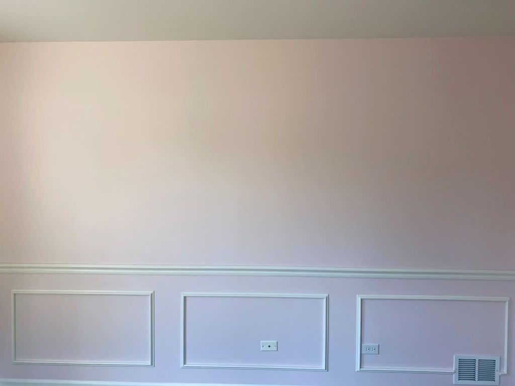 Chair rail and shadow boxing for office area. 