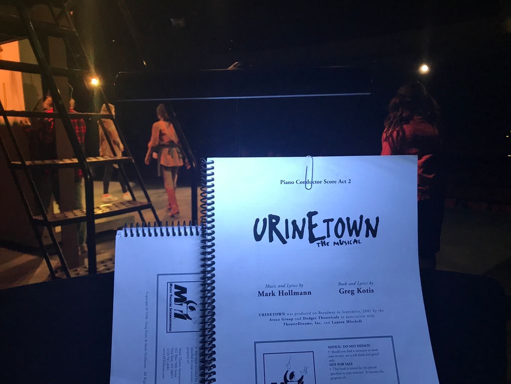 Rehearsing for Urinetown - Queensbury Theatre, Hou