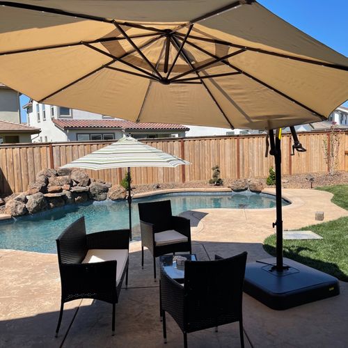 Johnny set up my backyard umbrella and did a great