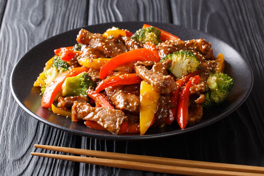 Sesame beef stir fry