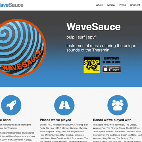 WaveSauce Logo and Web Design
