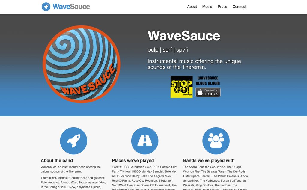 WaveSauce Logo and Web Design