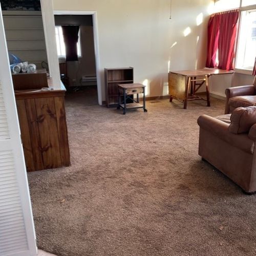 Before with old carpet 