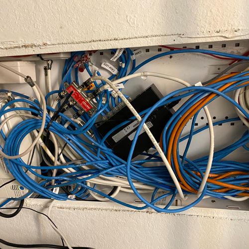 Did a great job cleaning up the cabling in existin