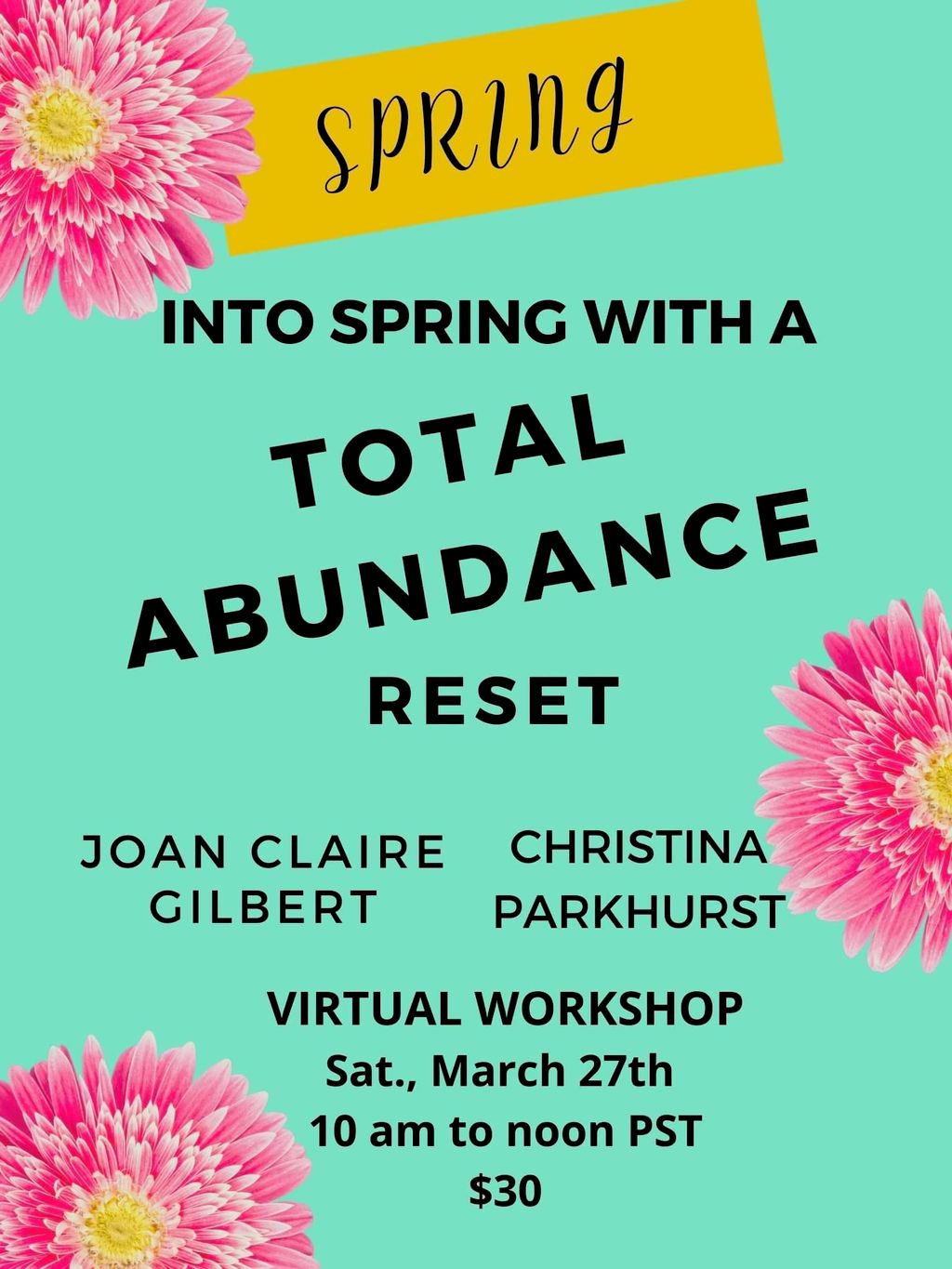 I have run workshops on the theme of Abundance.  A