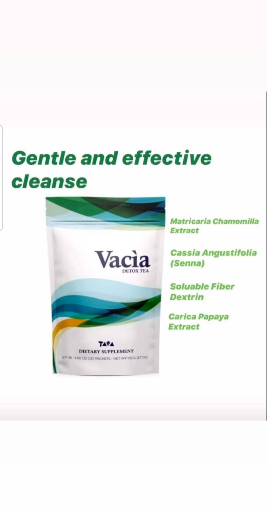 Vacia detox tea sachets helps burn fat fast 30days