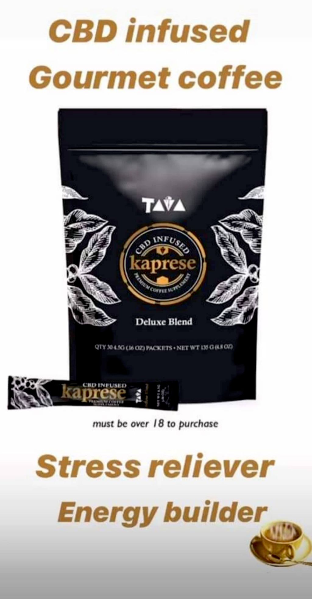 CBD Coffee no caffeine helps with relaxation and p