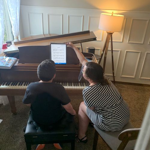 We were looking for a piano teacher for our 8 yo A