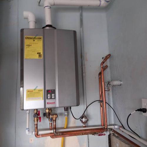Tankless water heater installed 