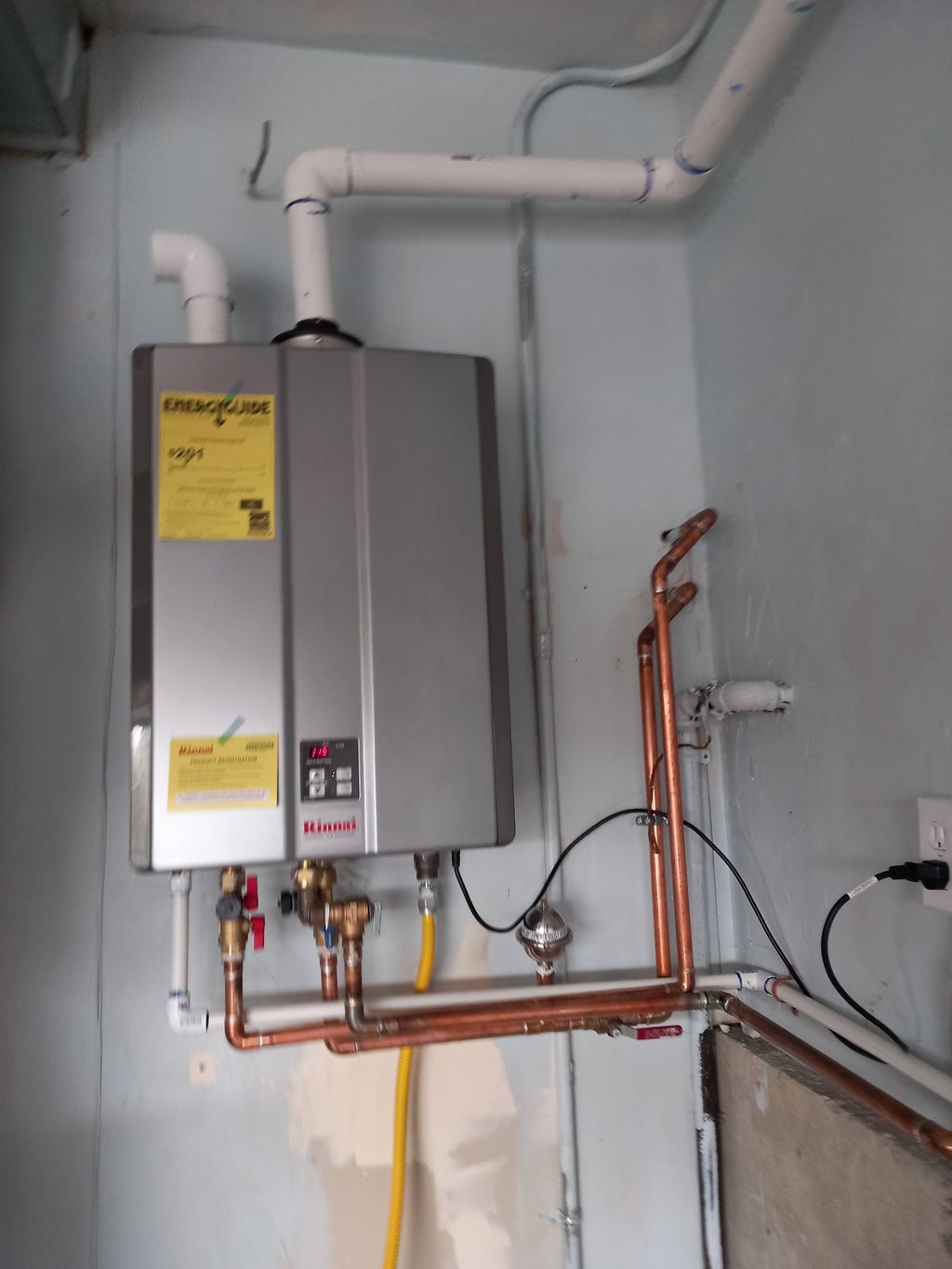 Tankless water heater installed 