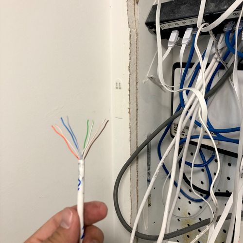 Running data cable and connector’s installation