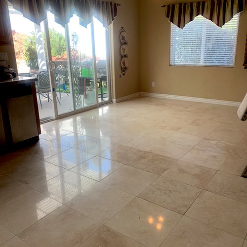 I had my travertine in my entire home restored and