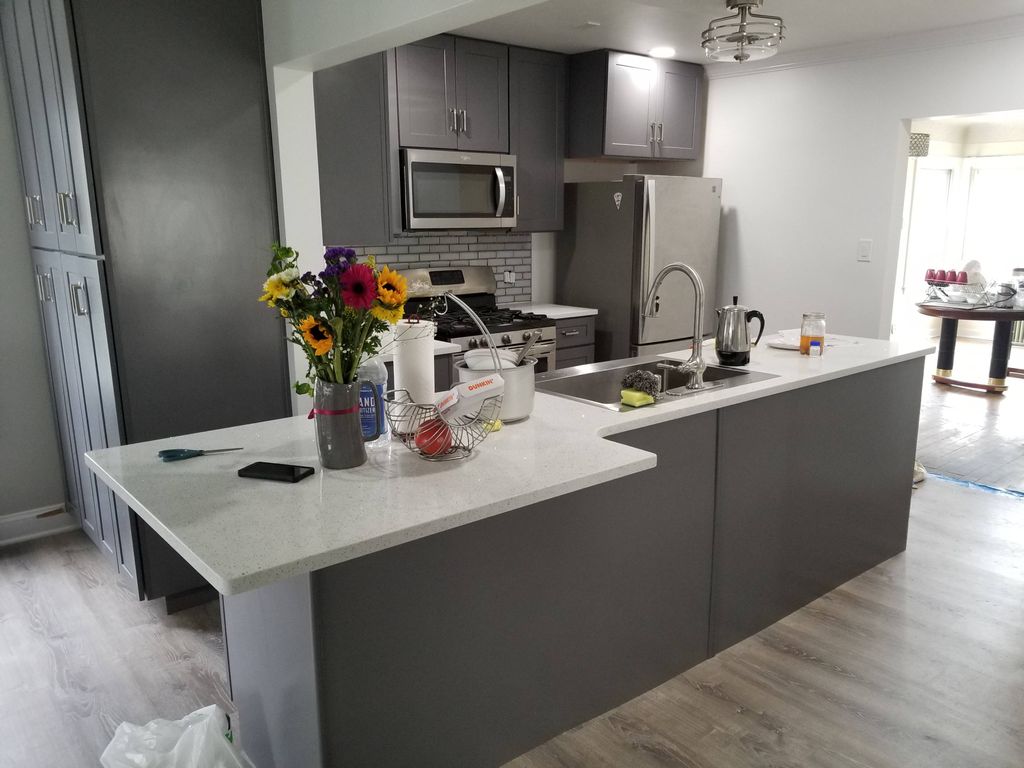 full remodelation Kitchen,  installing cabinets,  