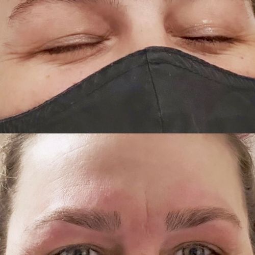 Before and after eye brow waxing! 