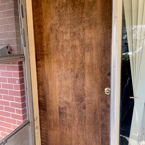 They restored my dad’s old ugly front door. Thank 