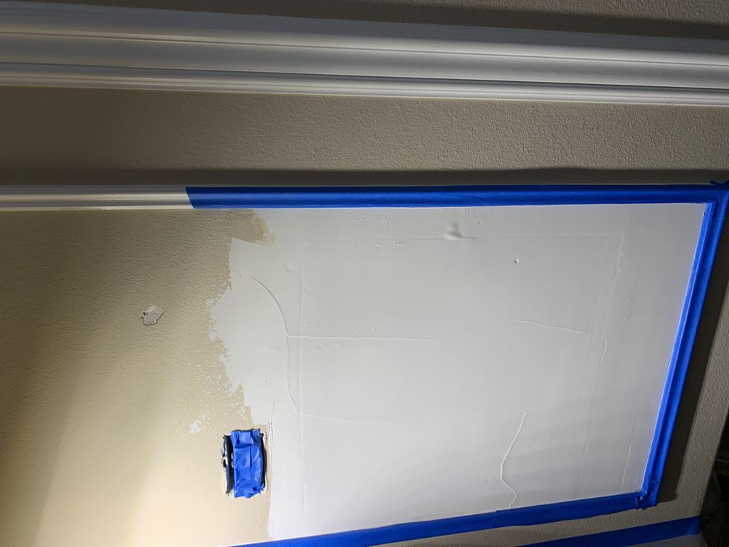 'Before' plumbing patch drywall. 