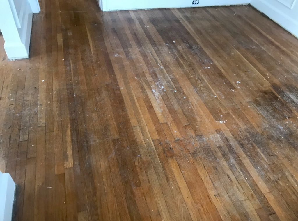 Dining Room Hardwood Floors-Before 