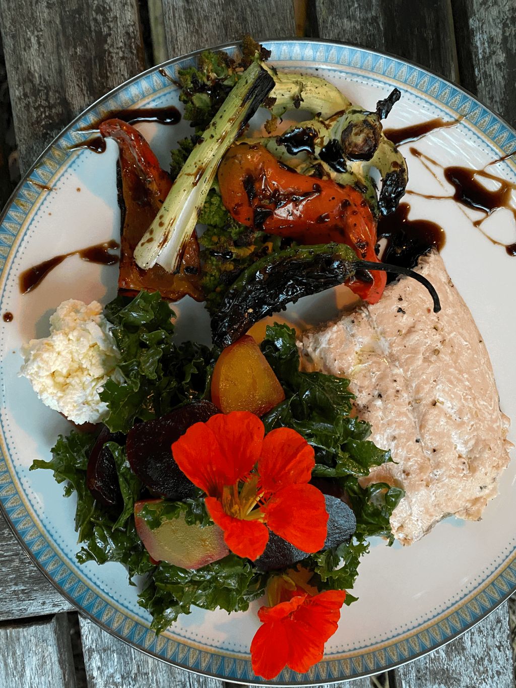 Local Salmon & BBQ Veggies