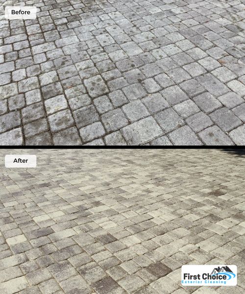 Cleaned, Re-Sanded, and Sealed Pavers (Semi-Gloss 