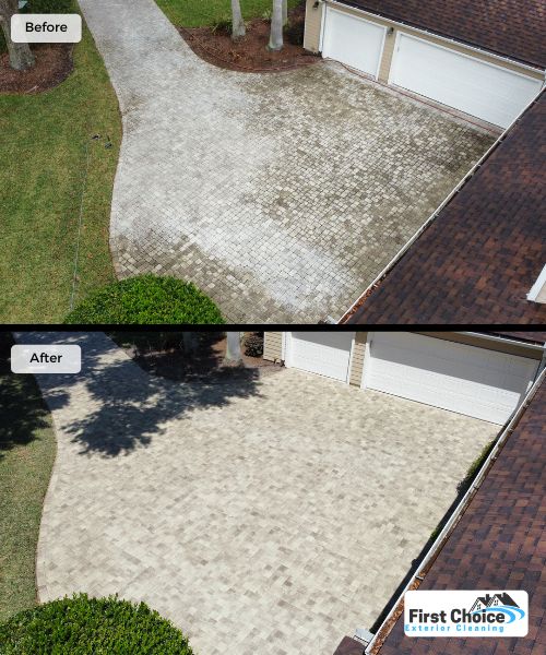 Cleaned, Re-Sanded, and Sealed Pavers (Semi-Gloss 
