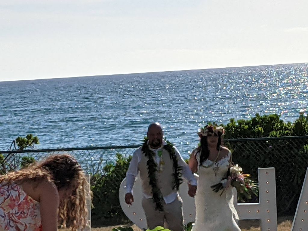 Wedding on the beach before sunset!