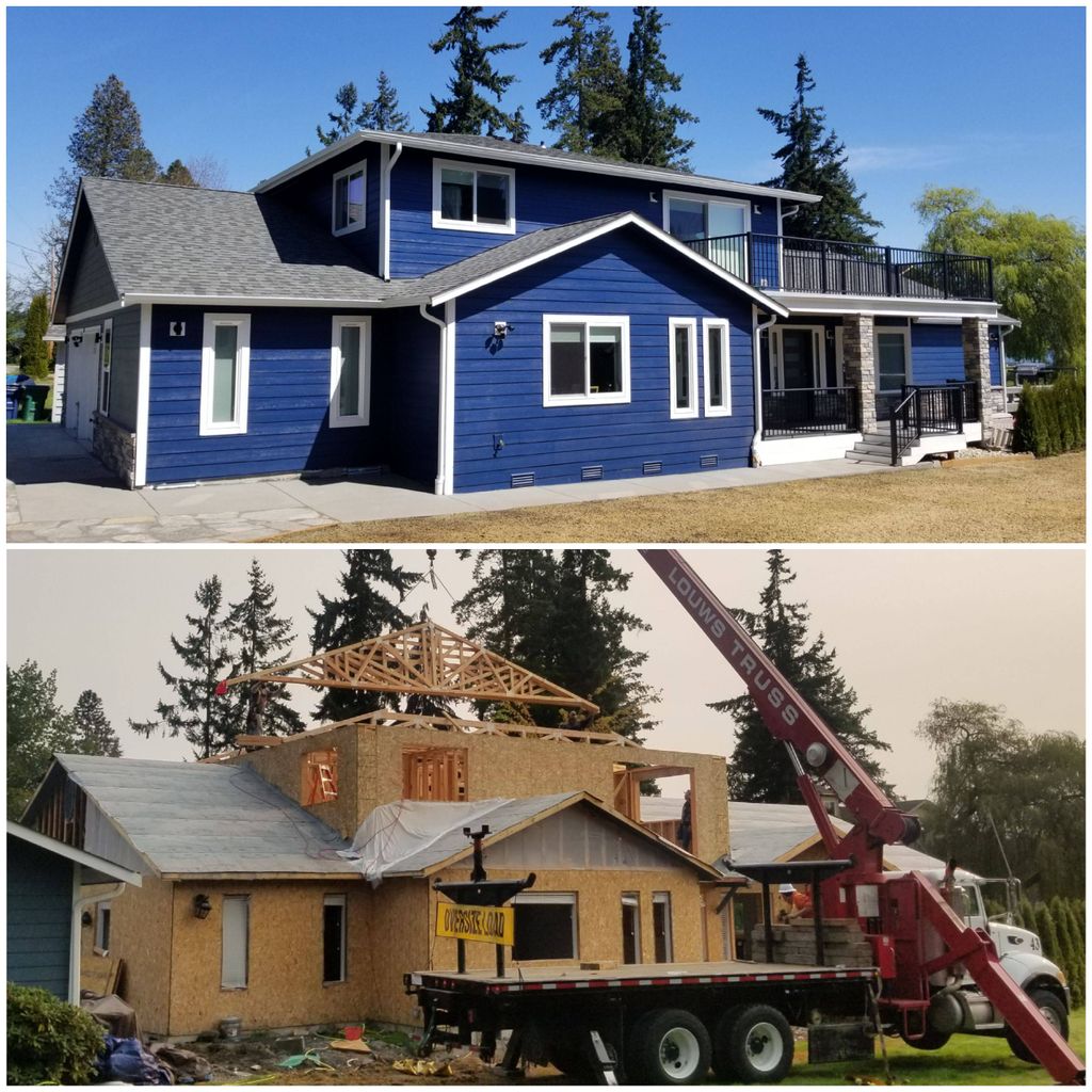 Interior remodel with a second story addition. 