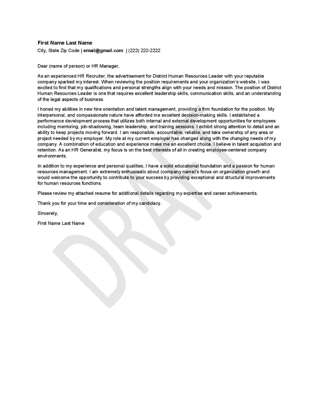 Cover Letter Sample 4