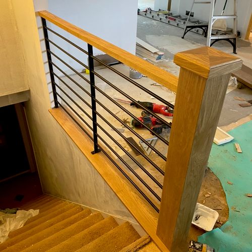 Custom handrail in this home addition we built. 