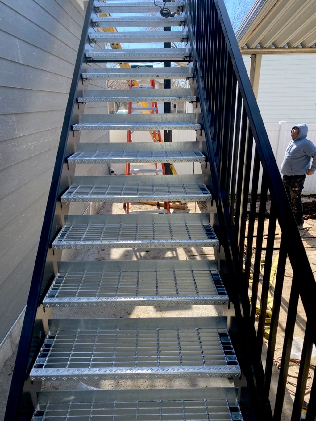 Metal stairs for an office space 