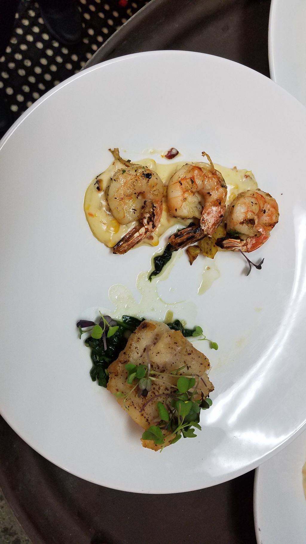 pan seared Rockfish W/deconstructed Shrimp and Gri