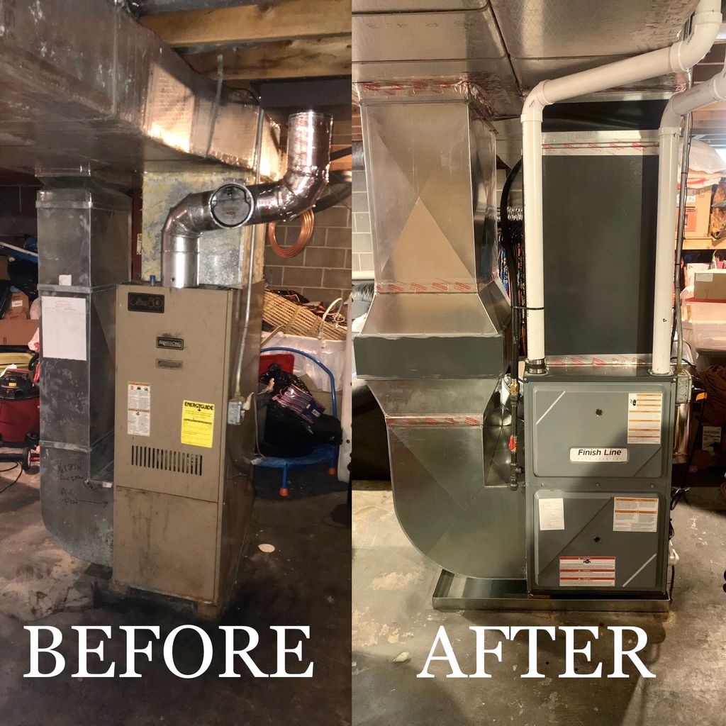 Furnace replacement before/after