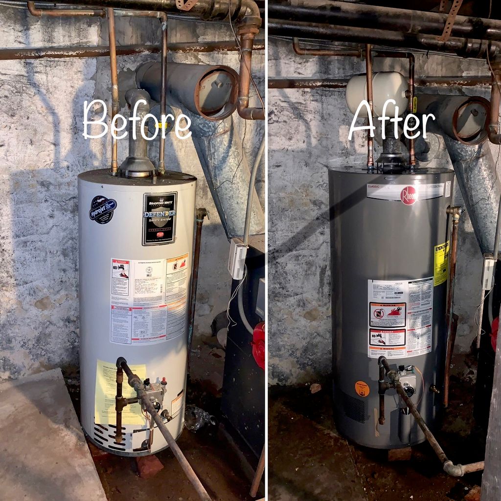 Water Heater Replacement before/after